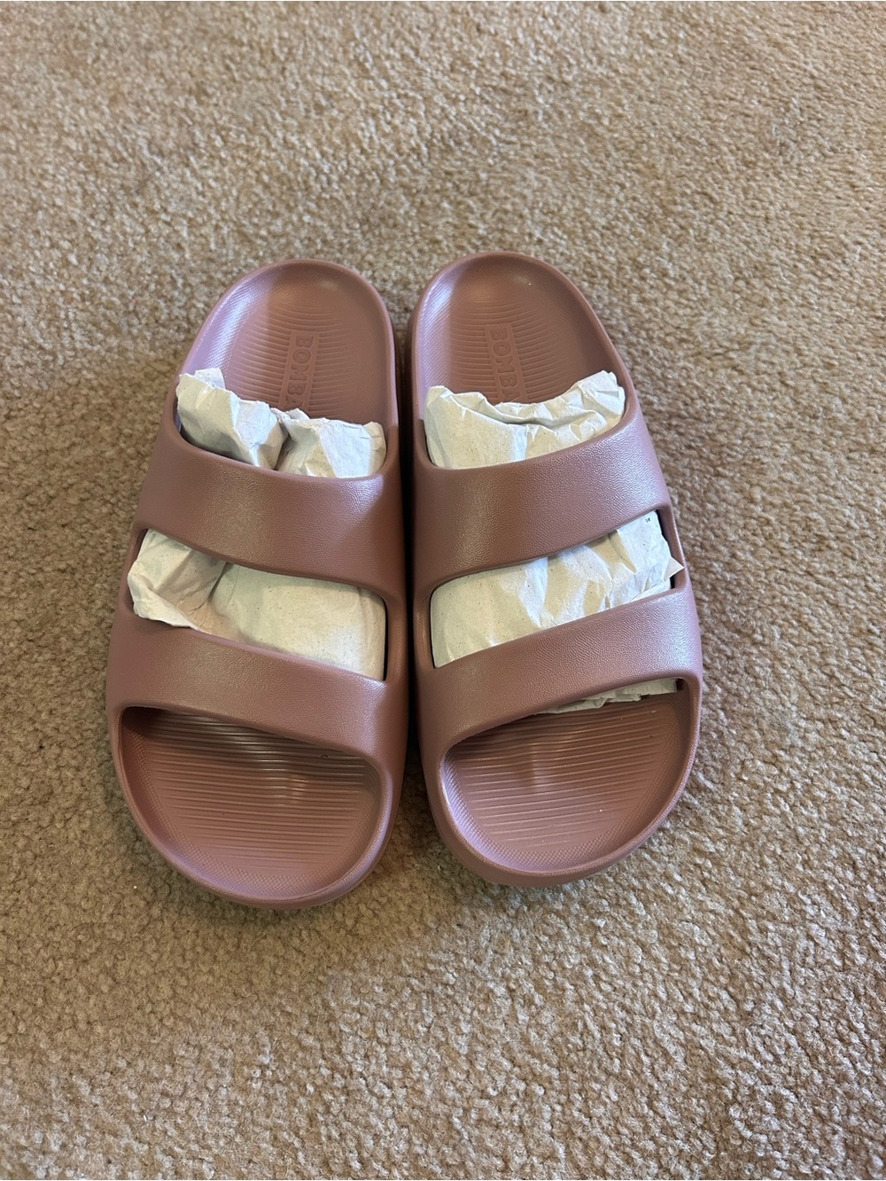 Bombas Mauve Double-Strap Slide Sandals